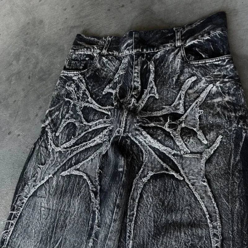 Gothic Spiderweb Denim